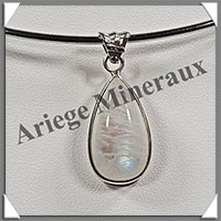 SPECTROLITE (Pierre de Lune Bleue) - Pendentif Argent - Goutte - 25x15 mm - W005