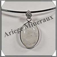 SPECTROLITE (Pierre de Lune Bleue) - Pendentif Argent - Ovale - 26x20 mm - W007