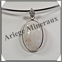 SPECTROLITE (Pierre de Lune Bleue) - Pendentif Argent - Ovale - 31x21 mm - W010