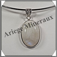 SPECTROLITE (Pierre de Lune Bleue) - Pendentif Argent - Ovale - 31x24 mm - W011