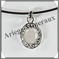 SPECTROLITE Facete (Pierre de Lune Bleue) - Pendentif Argent - Ovale - 22x18 mm - W012