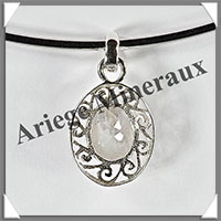 SPECTROLITE Facete (Pierre de Lune Bleue) - Pendentif Argent - Ovale - 22x18 mm - W012