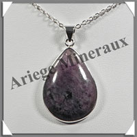 SUGILITE - Pendentif Argent - Goutte - 35x26 mm - W002