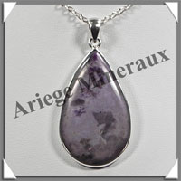 SUGILITE - Pendentif Argent - Goutte - 42x25 mm - W003