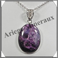 SUGILITE - Pendentif Argent - Ovale - 35x25 mm - W004