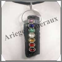 TOURMALINE NOIRE - Pendentif Chakras - 7 Minraux - C30993