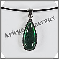 TOURMALINE Verte - Pendentif Argent - Goutte - 24x10 mm - M001