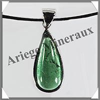 TOURMALINE Verte - Pendentif Argent - Goutte - 25x11 mm - M002