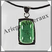 TOURMALINE Verte - Pendentif Argent - Rectangle - 20x10 mm - M003