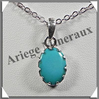 TURQUOISE (Vritable) - Pendentif Argent - Ovale - 15x10 mm - W001