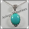 TURQUOISE (Vritable) - Pendentif Argent - Ovale - 22x15 mm - W005 Iran