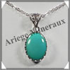 TURQUOISE (Vritable) - Pendentif Argent - Ovale - 21x15 mm - W006 Iran