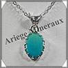 TURQUOISE (Vritable) - Pendentif Argent - Ovale - 15x10 mm - W007 Iran