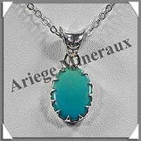 TURQUOISE (Vritable) - Pendentif Argent - Ovale - 15x10 mm - W007