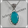 TURQUOISE (Vritable) - Pendentif Argent - Ovale - 20x10 mm - W008 Iran