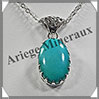 TURQUOISE (Vritable) - Pendentif Argent - Ovale - 22x15 mm - W009 Iran