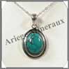 TURQUOISE (Vritable) - Pendentif Argent - Ovale - 40 mm - C001 USA