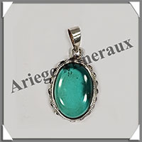 TURQUOISE (Vritable) - Pendentif Argent - Ovale - 20x16 mm - P002