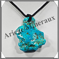 TURQUOISE (Vritable) - Pendentif - Free Form - 50x35x6 mm - V007