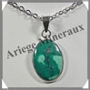 TURQUOISE (Vritable) - Pendentif Argent - Ovale - 20x13 mm - W002 Tibet