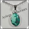 TURQUOISE (Vritable) - Pendentif Argent - Ovale - 15x10 mm - W003 Tibet