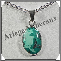 TURQUOISE (Vritable) - Pendentif Argent - Ovale - 15x10 mm - W003