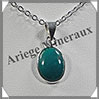 TURQUOISE (Vritable) - Pendentif Argent - Ovale - 15x10 mm - W004 Tibet
