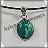 TURQUOISE (Vritable) - Pendentif Argent - Ovale - 18x15 mm - W005 Tibet