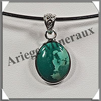 TURQUOISE (Vritable) - Pendentif Argent - Ovale - 18x15 mm - W005