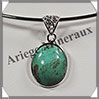 TURQUOISE (Vritable) - Pendentif Argent - Ovale - 20x18 mm - W006 Tibet