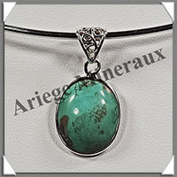 TURQUOISE (Vritable) - Pendentif Argent - Ovale - 20x18 mm - W006