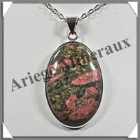 UNAKITE - Pendentif Argent - Ovale - 35x25 mm - W001