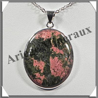 UNAKITE - Pendentif Argent - Ovale - 34x26 mm - W002