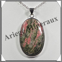 UNAKITE - Pendentif Argent - Ovale - 40x25 mm - W003