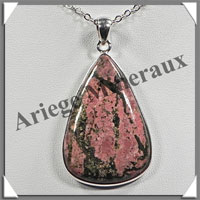 UNAKITE - Pendentif Argent - Goutte - 40x25 mm - W005