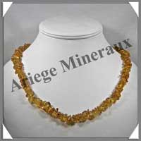 AMBRE - Sautoir Baroque - Gros Morceaux - Caramel Clair - 64 cm - C001