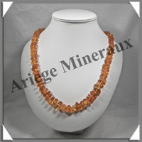AMBRE - Sautoir Baroque - Gros Morceaux - Caramel - 68 cm - M001