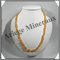 AMBRE - Sautoir Baroque - Petits Morceaux - Caramel Clair - 66 cm - L012