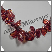 AMBRE - Sautoir Nuggets - Gros Morceaux - Caramel Fonc - 60 cm - L001