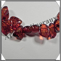 AMBRE - Sautoir Nuggets - Gros Morceaux - Caramel Fonc - 60 cm - L001