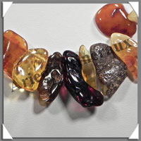 AMBRE - Sautoir Nuggets - Gros Morceaux - Multicolore - 60 cm - L003