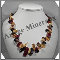 AMBRE - Sautoir Nuggets - Gros Morceaux - Multicolore - 60 cm - L004