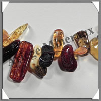 AMBRE - Sautoir Nuggets - Gros Morceaux - Multicolore - 60 cm - L004