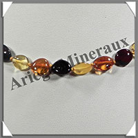 AMBRE - Sautoir - Perles Baroques 8  10 mm - 3 Couleurs - 140 cm - L002