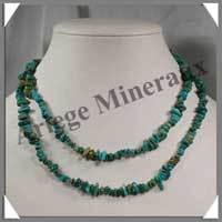 TURQUOISE (Vritable : Tibet) - Sautoir Baroque - 90 cm - C31117